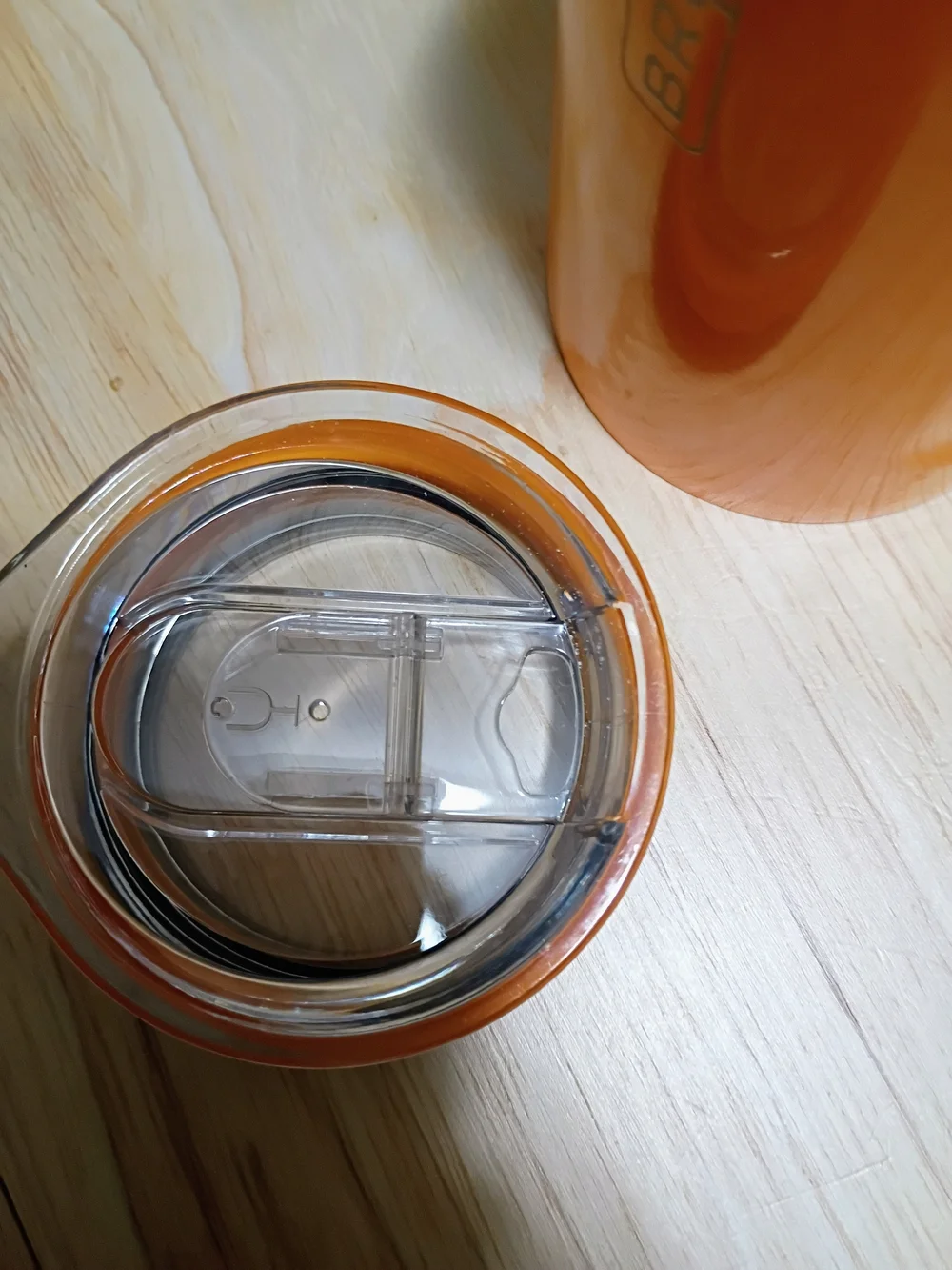 BRUMATE Orange Insulated Tumbler with Clear Lid